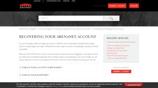 
                            11. Recovering Your ArenaNet Account – Guild Wars 2 Support