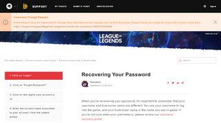 
                            9. Recovering Your Password – Riot Games Support