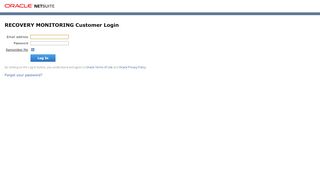 
                            12. RECOVERY MONITORING Customer Login - NetSuite