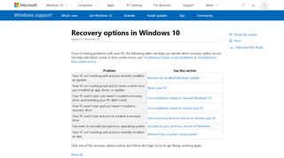 
                            3. Recovery options in Windows 10 - Microsoft Support