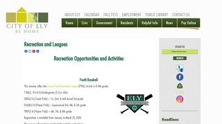 
                            11. Recreation and Leagues – City of Ely, Iowa — elyiowa.com