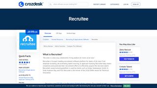 
                            8. Recruitee Reviews, Pricing and Alternatives | Crozdesk