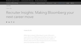 
                            4. Recruiter Insights: Making Bloomberg your next career move ...