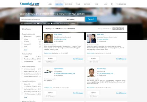 
                            2. Recruiters in Ahmedabad - Placement Consultants in ... - Naukri.com