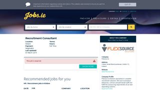 
                            11. Recruitment Consultant - Flexsource - Jobs.ie - Jobs in Ireland. Irish ...