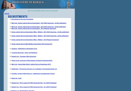 
                            4. Recruitments - High Court of Kerala