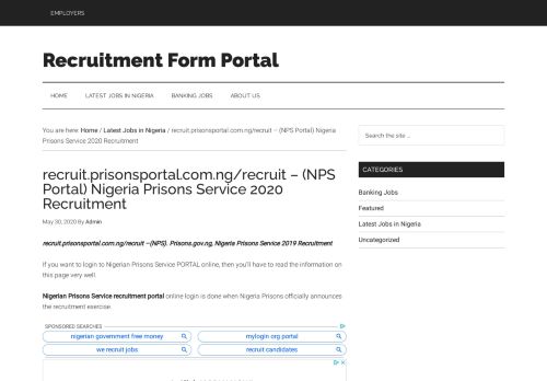 
                            3. recruit.prisonsportal.com.ng/recruit - (NPS Portal) Nigeria Prisons ...