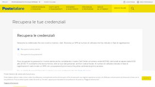 
                            1. Recupera Credenziali - Poste Italiane