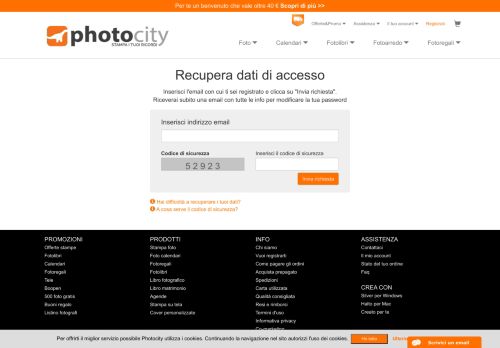 
                            3. Recupera dati accesso | Photocity.it