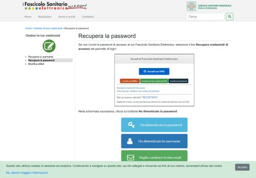 
                            9. Recupera la password | Support FSE