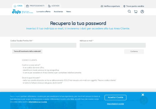 
                            2. Recupera la tua password | EOLO