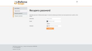 
                            4. Recupera password - Duferco Energia