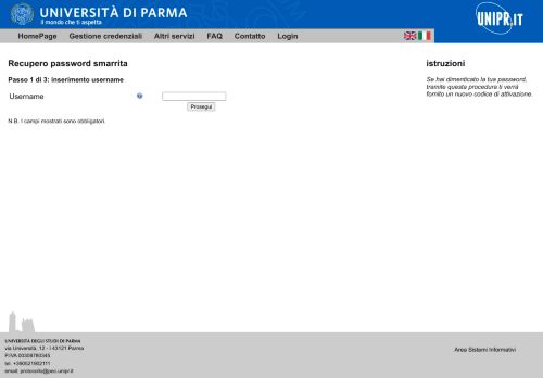
                            10. Recupera password smarrita - IDEM-Unipr - Università degli Studi di ...