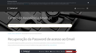 
                            7. Recuperação da Password de acesso ao Email - Amen