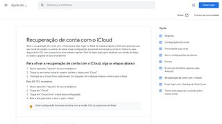 
                            7. Recuperação de conta com o iCloud - Ajuda do Waze - Google Support
