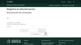 
                            3. Recuperación de Contraseña - Servicio Postal Mexicano