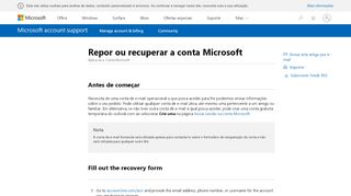 
                            5. Recuperar a sua conta Microsoft