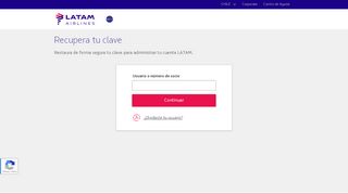 
                            1. Recuperar clave - LATAM.com