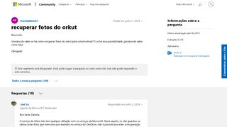 
                            10. recuperar fotos do orkut - Microsoft Community