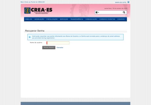 
                            12. Recuperar Senha - CREA-ES: Conselho Regional de Engenharia e ...