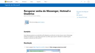 
                            4. Recuperar senha do Messenger, Hotmail e OneDrive - Microsoft Support