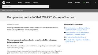 
                            3. Recupere sua conta do STAR WARS™: Galaxy of Heroes - EA Help