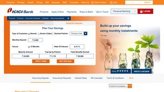 
                            10. Recurring Deposit (RD), RD Interest Rates up to 7.75 ... - ICICI Bank