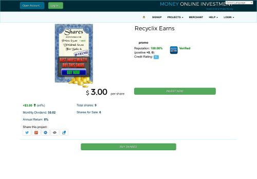 
                            13. Recyclix earns - Money Online Investment