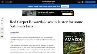 
                            12. Red Carpet Rewards loses its luster for some Nationals fans - The ...