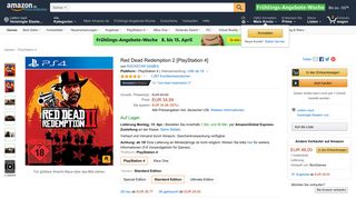 
                            12. Red Dead Redemption 2 [PlayStation 4]: Amazon.de: Games