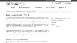 
                            2. Red Inalámbrica (WIFI) - UCM-Servicios Informáticos