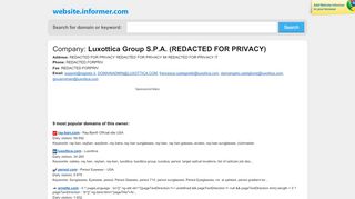 
                            12. REDACTED FOR PRIVACY Luxottica Group S.p.A. at Website Informer