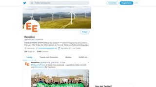 
                            12. Redaktion (@ERNEUER_ENERGIE) | Twitter