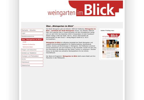 
                            5. Redaktionsportal: Weingarten im Blick » Über „Weingarten im Blick“