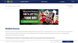 
                            11. Redbet - Bäst bonus på Redbet Casino: 100 % upp till 1000 kr