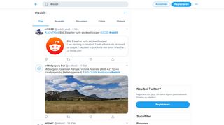 
                            4. #reddit hashtag on Twitter