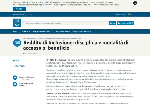 
                            2. Reddito di Inclusione: disciplina e modalità di accesso al beneficio - Inps