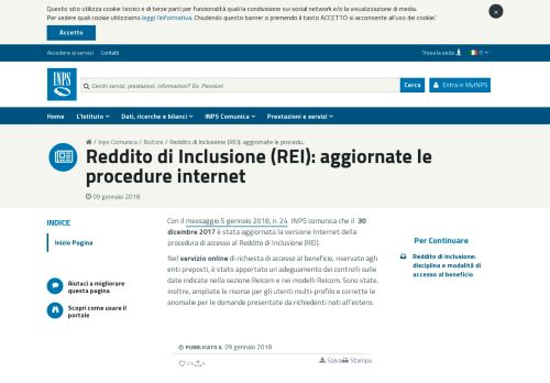 
                            3. Reddito di Inclusione (REI): aggiornate le procedure internet - Inps