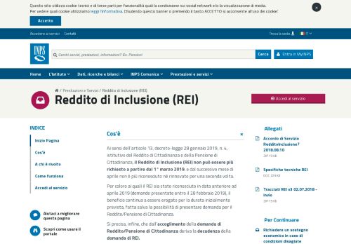 
                            1. Reddito di Inclusione (REI) - Inps