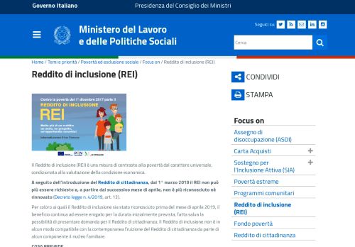 
                            6. Reddito di inclusione (REI)