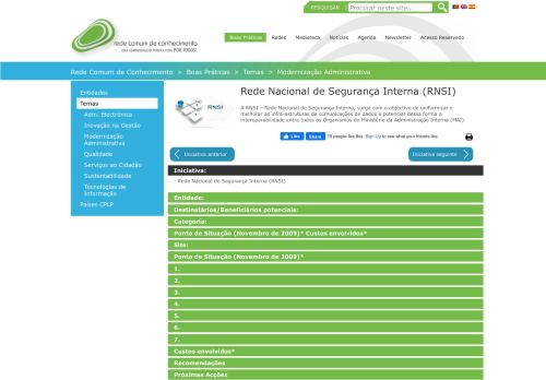 
                            8. Rede Nacional de Segurança Interna (RNSI)