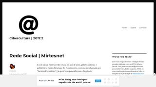 
                            7. Rede Social | Mirtesnet – Cibercultura | 2017.2