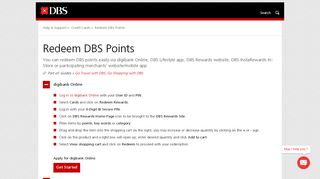 
                            2. Redeem DBS Points | DBS Singapore - DBS Bank