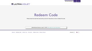 
                            2. Redeem Your Code | UltraViolet