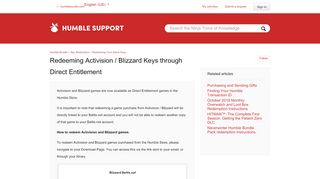 
                            12. Redeeming Activision / Blizzard Keys through Direct Entitlement ...