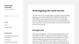 
                            5. Redesigning the lock screen – Form and Function - GNOME Blogs