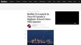 
                            10. Redfin To Launch In Two Of Canada's Highest-Priced Cities This Quarter