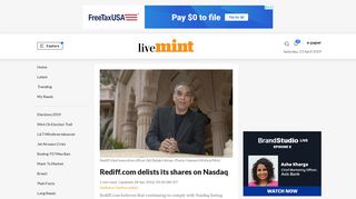 
                            11. Rediff.com delists its shares on Nasdaq - Livemint