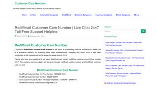 
                            12. Rediffmail Customer Care Number | Live Chat 24x7 Toll Free Support ...