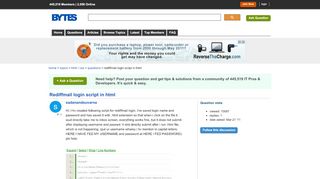
                            13. Rediffmail login script in html - HTML / CSS - Bytes